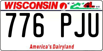 WI license plate 776PJU