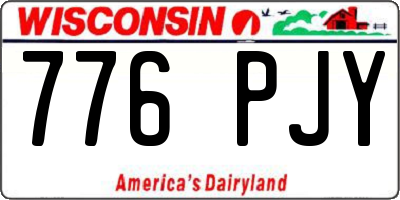 WI license plate 776PJY