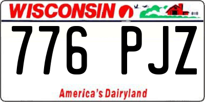 WI license plate 776PJZ
