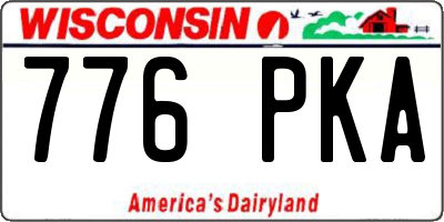 WI license plate 776PKA
