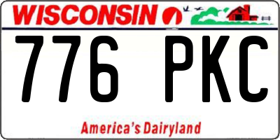 WI license plate 776PKC