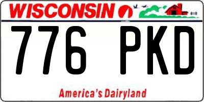 WI license plate 776PKD