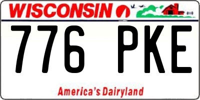 WI license plate 776PKE
