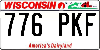 WI license plate 776PKF