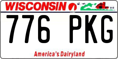 WI license plate 776PKG