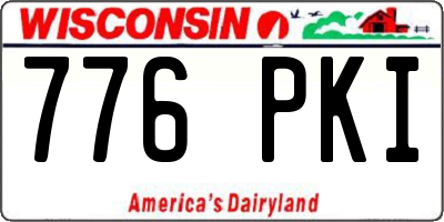 WI license plate 776PKI