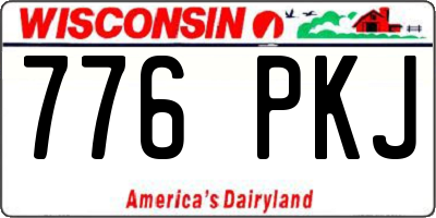 WI license plate 776PKJ