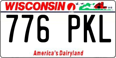 WI license plate 776PKL