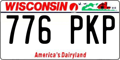 WI license plate 776PKP