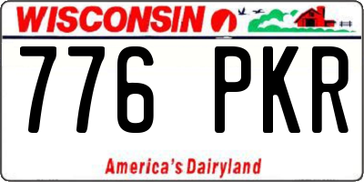 WI license plate 776PKR
