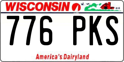 WI license plate 776PKS