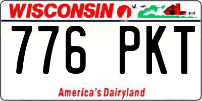WI license plate 776PKT