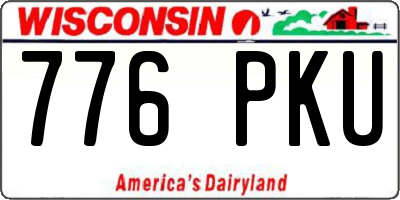 WI license plate 776PKU