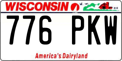 WI license plate 776PKW