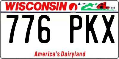 WI license plate 776PKX