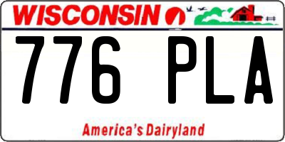 WI license plate 776PLA