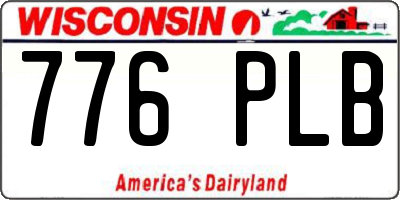 WI license plate 776PLB
