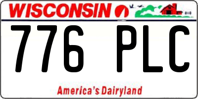 WI license plate 776PLC
