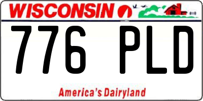 WI license plate 776PLD
