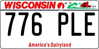 WI license plate 776PLE