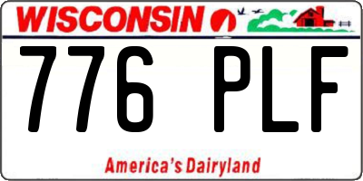WI license plate 776PLF