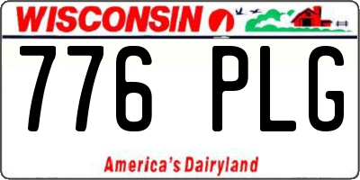WI license plate 776PLG