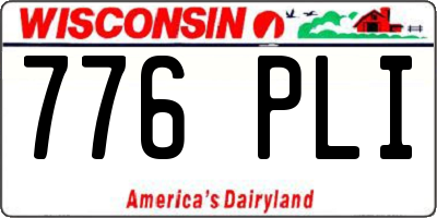 WI license plate 776PLI