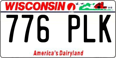 WI license plate 776PLK