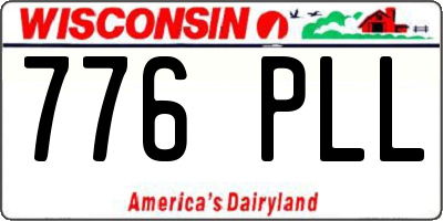 WI license plate 776PLL