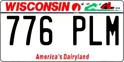 WI license plate 776PLM