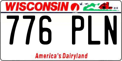 WI license plate 776PLN