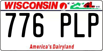 WI license plate 776PLP