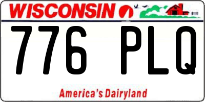 WI license plate 776PLQ