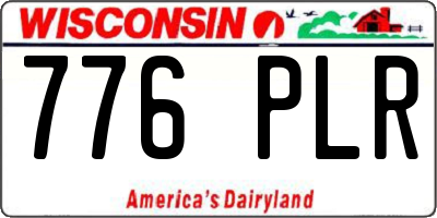 WI license plate 776PLR
