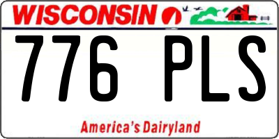 WI license plate 776PLS
