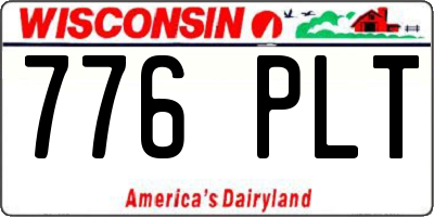 WI license plate 776PLT