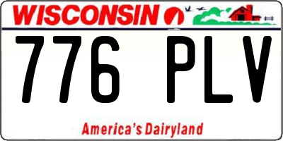 WI license plate 776PLV