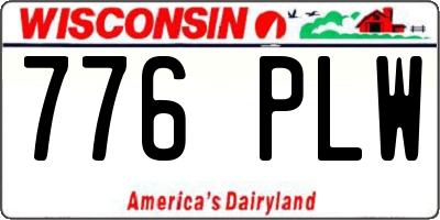 WI license plate 776PLW