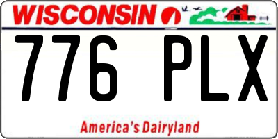 WI license plate 776PLX