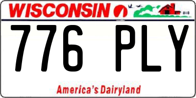 WI license plate 776PLY
