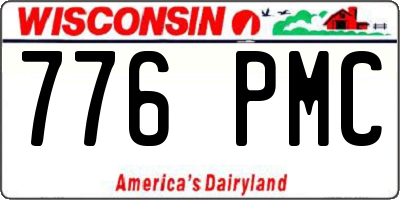 WI license plate 776PMC