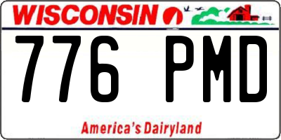 WI license plate 776PMD