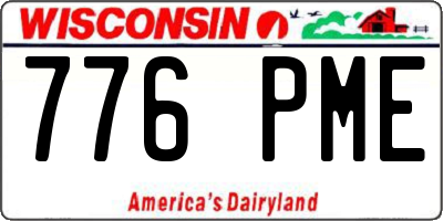 WI license plate 776PME