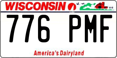 WI license plate 776PMF