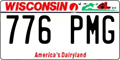 WI license plate 776PMG