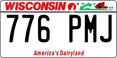 WI license plate 776PMJ