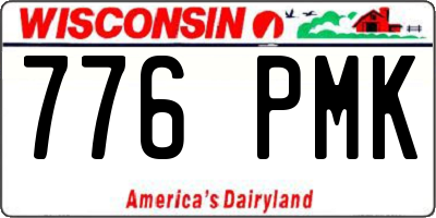 WI license plate 776PMK