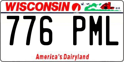 WI license plate 776PML