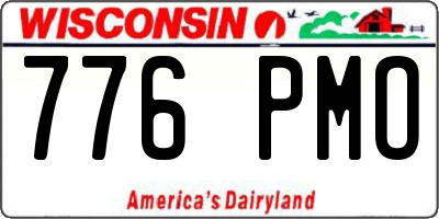 WI license plate 776PMO
