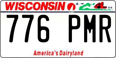 WI license plate 776PMR